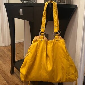 Vintage Vegan Leather Floppy Satchel Tote Shopping Weekender Bag Purse